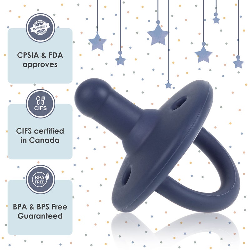 Sweet Child Pacifiers 0-18 Months, Set of 6 Ultra-Light Silicone Binkies with Collapsible Handle & 3 Air Holes for Added Safety, Best Newborn Pacifiers for Baby Boys Or Girls - Image 5